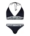 Off-white Lace-up Split Swimsuit In Animal Print