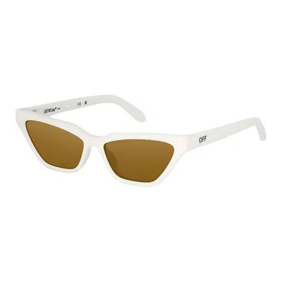 Off-white Ladies Black Cat Eye Sunglasses Oeri13bmadison 0176 In ["gold Tone"]