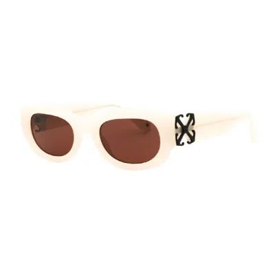 Off-white Ladies Black Oval Sunglasses Oeri14epalmer 6164 In ["brown"]