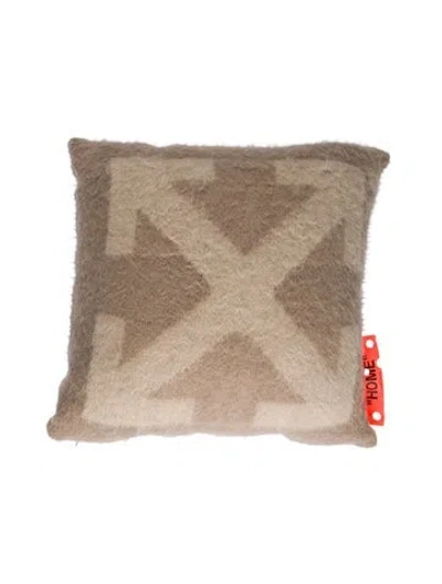 Pre-owned Off-white Large Arrows Cushion In Neutral