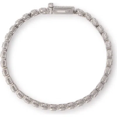 Off-white Large Hex Nut Lab Grown Diamond Bracelet In Metallic