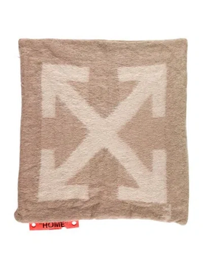 Pre-owned Off-white Large Mohair Arrows Throw Pillow Case In Neutral