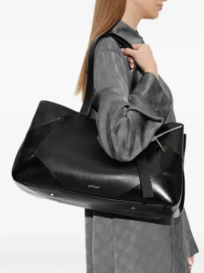 Off-white Large Oyah East West Leather Shoulder Bag In Pink