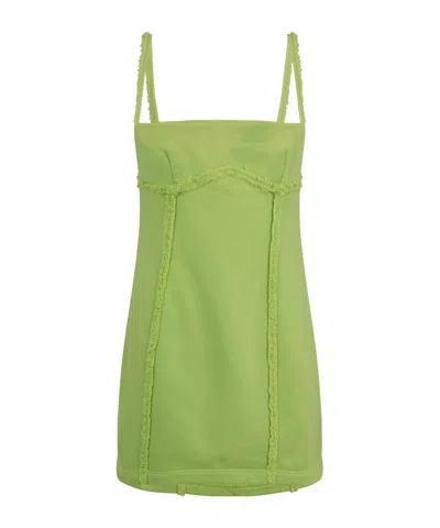 Off-white Laundry Fleece Mini Dress In Green