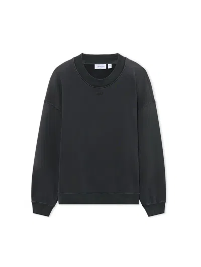 Off-white Laundry Off Stamp Oversized Crewneck In Discharged Dark Slate Dark Slate