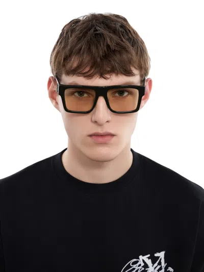 Off-white Lawton Yellow Lens Sunglasses In Black