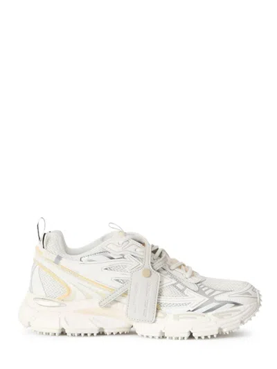 Off-white Layered Mesh Sneakers With Chunky Sole In White