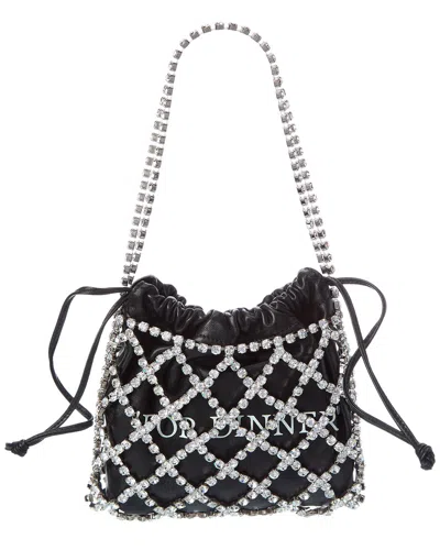 Off-white Leather & Crystal Shoulder Bag In Multi