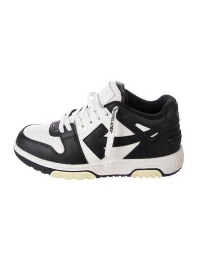 Pre-owned Off-white Leather Athletic Sneakers In Black