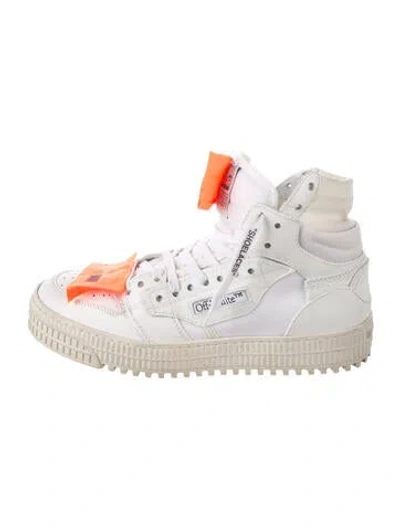 Pre-owned Off-white Leather Athletic Sneakers In Black/white