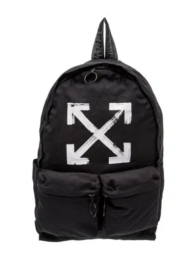 Pre-owned Off-white Leather Backpack In Black