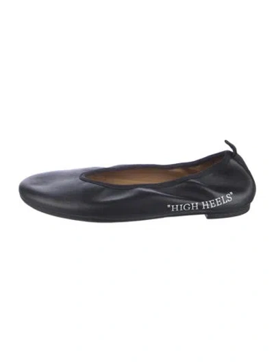 Pre-owned Off-white Leather Ballet Flats In Blue