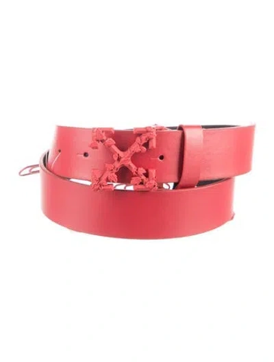 Pre-owned Off-white Leather Belt In Red