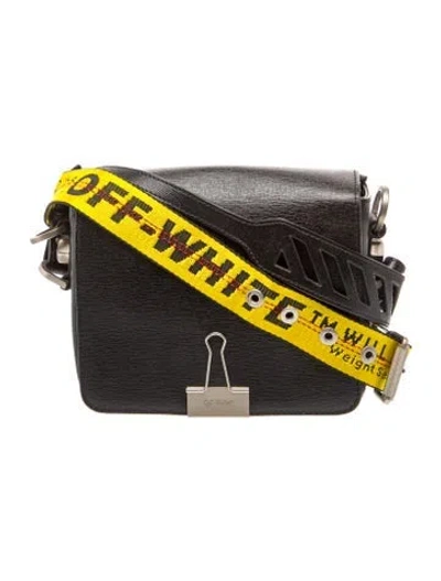 Pre-owned Off-white Leather Binder Clip In Black