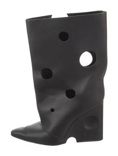 Pre-owned Off-white Leather Boots In Black
