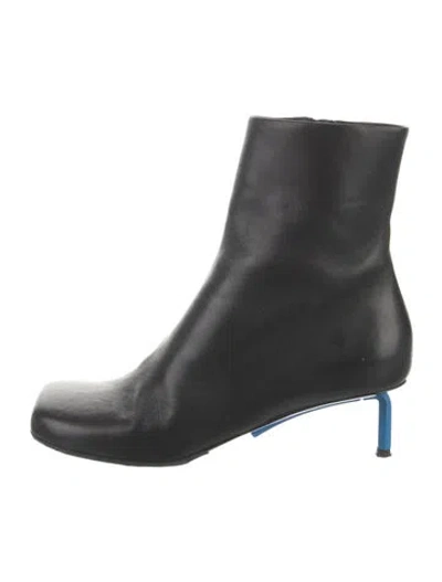 Pre-owned Off-white Leather Boots In Black