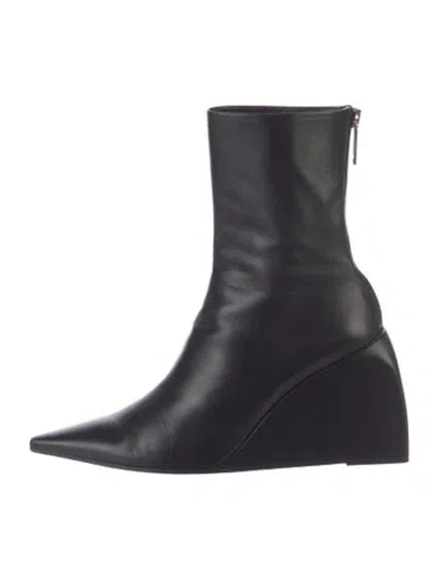 Pre-owned Off-white Leather Boots In Black