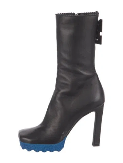Pre-owned Off-white Leather Boots In Black
