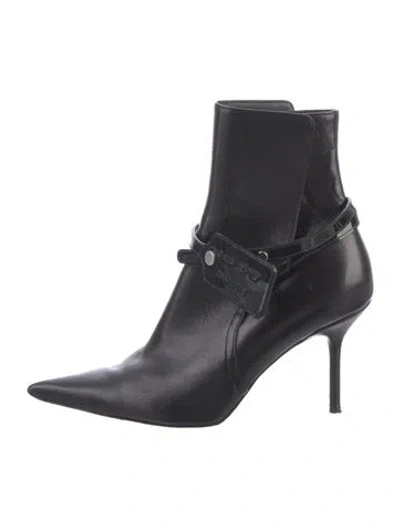 Pre-owned Off-white Leather Boots In Black