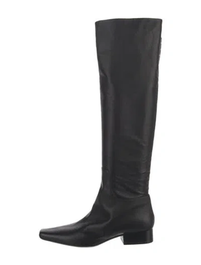 Pre-owned Off-white Leather Boots In Black