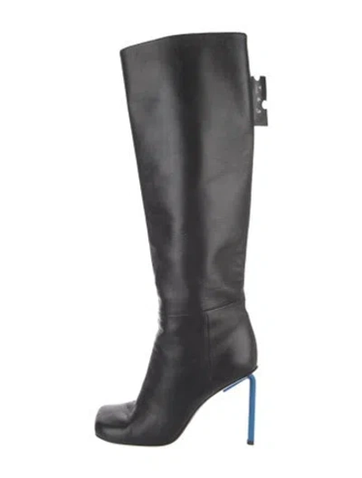 Pre-owned Off-white Leather Boots In Black