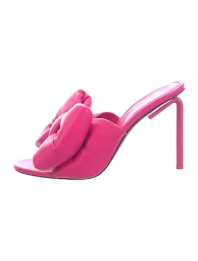 Pre-owned Off-white Leather Bow Accents Sandals In Pink