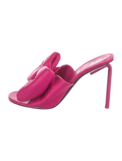 Pre-owned Off-white Leather Bow Accents Sandals In Pink