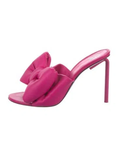 Pre-owned Off-white Leather Bow Accents Sandals In Pink