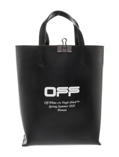 Pre-owned Off-white Leather Bucket Bag In Black