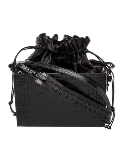 Pre-owned Off-white Leather Bucket Bag In Black