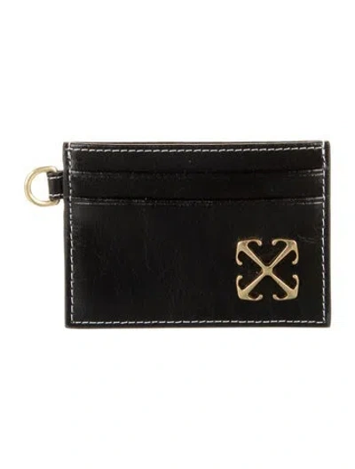 Pre-owned Off-white Leather Card Holder In Black