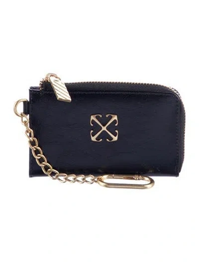 Pre-owned Off-white Leather Card Holder In Black