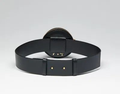 Off-white Leather Coin Purse Belt Wallet In Black