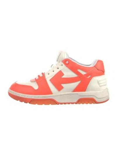 Pre-owned Off-white Leather Colorblock Pattern Sneakers In Orange