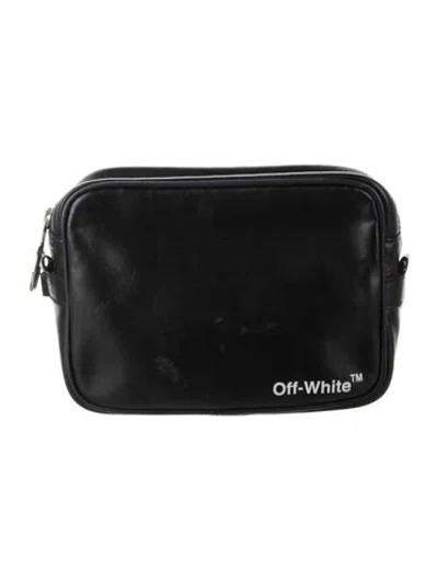 Pre-owned Off-white Leather Cosmetic Bag In Black