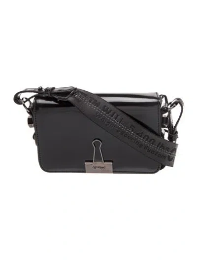 Pre-owned Off-white Leather Crossbody Bag In Black