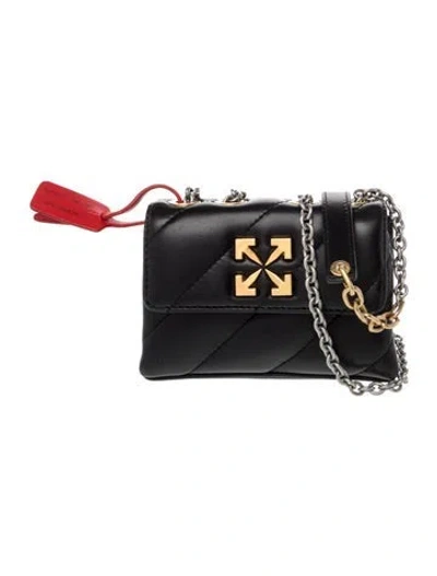 Pre-owned Off-white Leather Crossbody Bag In Black