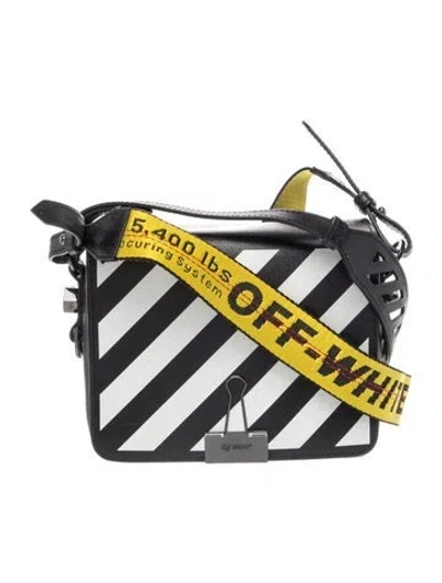 Pre-owned Off-white Leather Crossbody Bag In Black