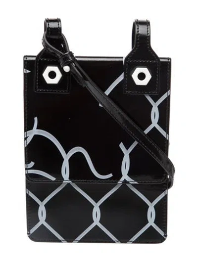 Pre-owned Off-white Leather Crossbody Bag In Black