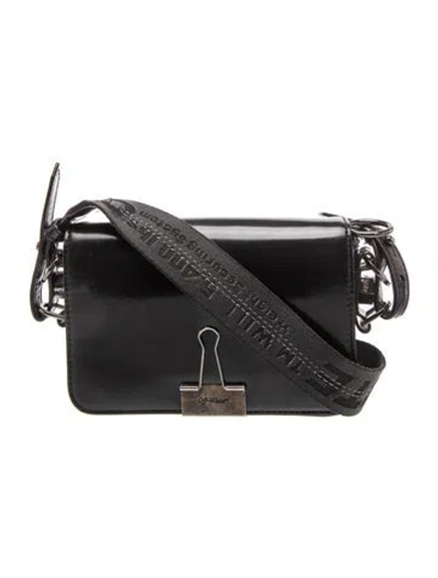 Pre-owned Off-white Leather Crossbody Bag In Black