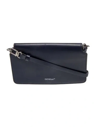 Pre-owned Off-white Leather Crossbody Bag In Blue