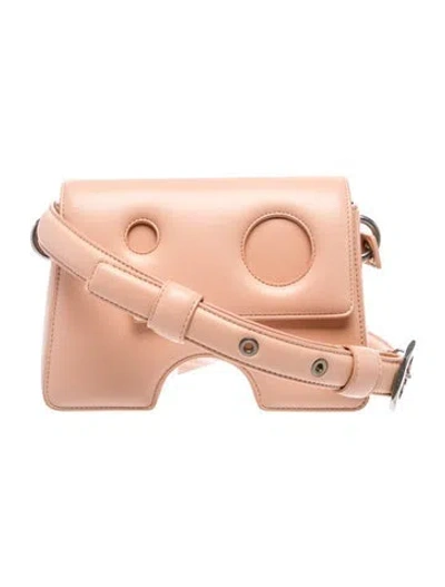 Pre-owned Off-white Leather Crossbody Bag In Brown