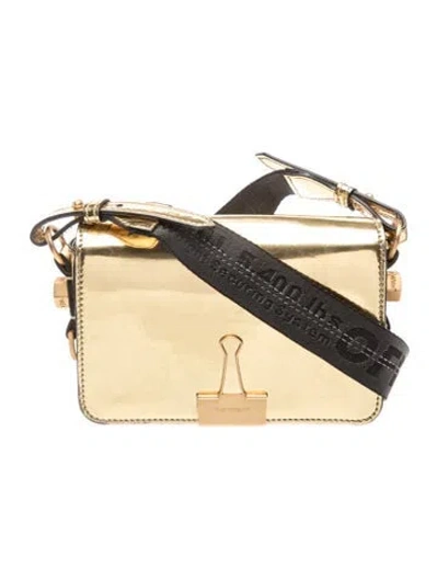 Pre-owned Off-white Leather Crossbody Bag In Gold