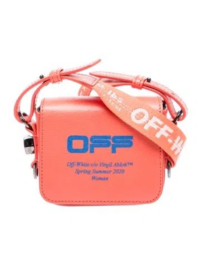 Pre-owned Off-white Leather Crossbody Bag In Orange
