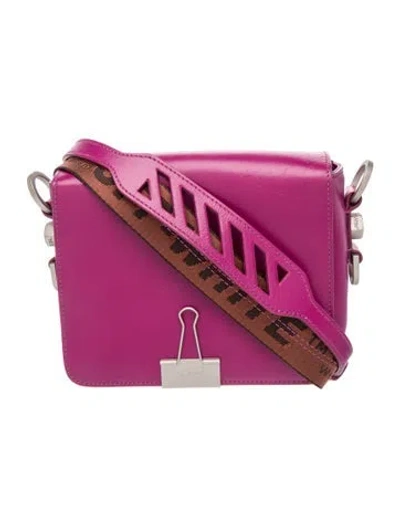 Pre-owned Off-white Leather Crossbody Bag In Pink
