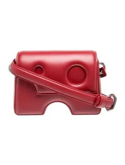 Pre-owned Off-white Leather Crossbody Bag In Red