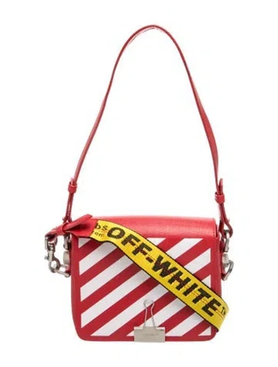Pre-owned Off-white Leather Crossbody Bag In Red