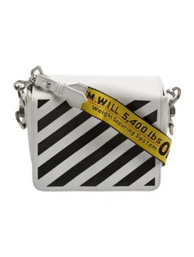 Pre-owned Off-white Leather Crossbody Bag In Silver