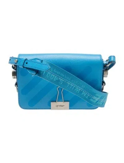 Pre-owned Off-white Leather Diag Binder Clip In Blue