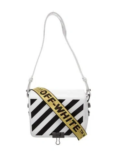 Pre-owned Off-white Leather Diagonals Binder In White